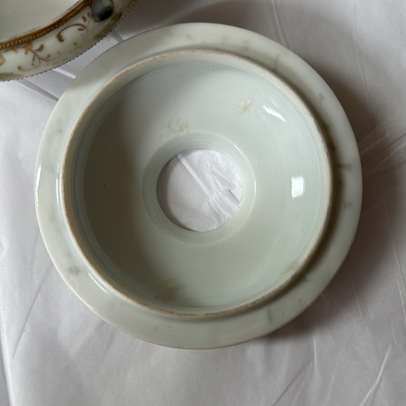 Nippon Porcelain, Vintage Powder Box, Floral trinket dish, Victorian vanity box, - Picture 10 of 10
